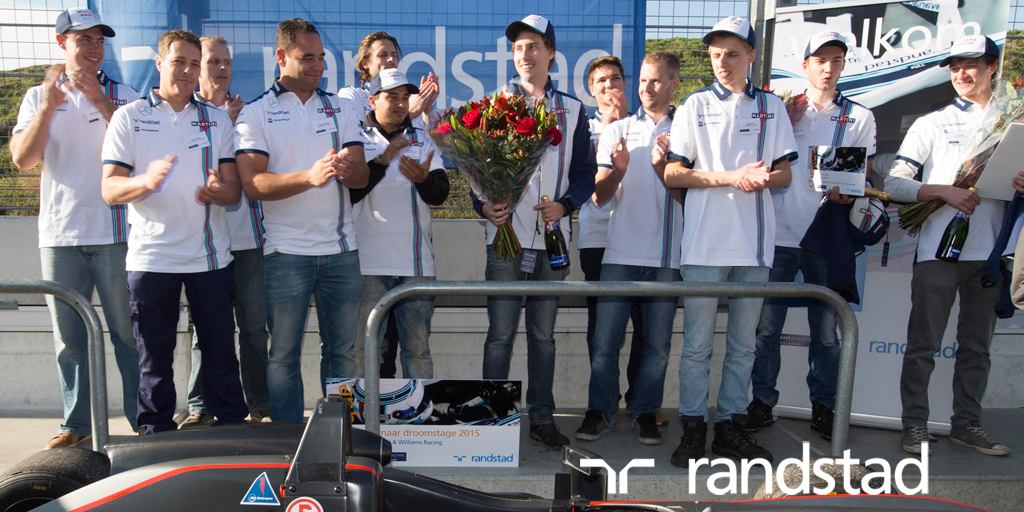 RandstadNL's tweet photo. Ludo Verseveld wint stage bij F1 Williams Racing https://t.co/Xec5l1KiN7 #RandstadWilliams #droomstage https://t.co/Vn98eSl1Pj