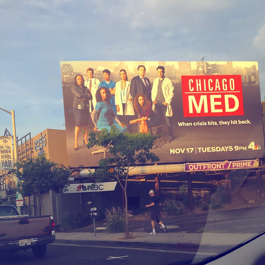 BrittIshibashi's tweet photo. Love seeing this on #SunsetBlvd ❤️ go @brian_tee , go!! @nbcchicagomed #billboard #thisfall #teamtmnt #TMNT2 https://t.co/HC3hI6JRCR