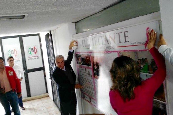 PRICuilapam's tweet photo. Presentación del periódico mural en el Comité Directivo Estatal  del  @CDEPRIOaxaca #Oaxaca @Mafud_PRI https://t.co/ookG2YeMlV