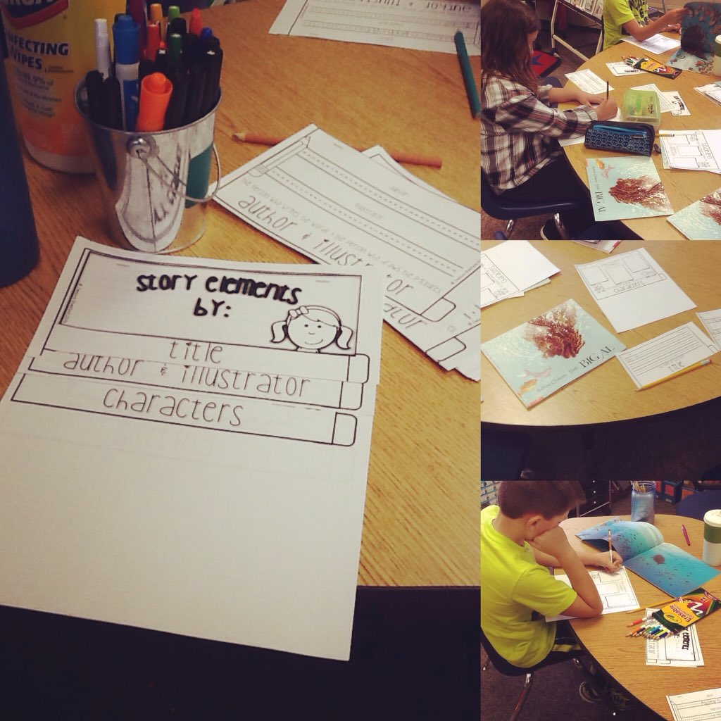 MrsBentin's tweet photo. Assessment on story elements today. Students are making a flip book!! :) #gostarcenter #projects4learning https://t.co/oU49jcrm3A