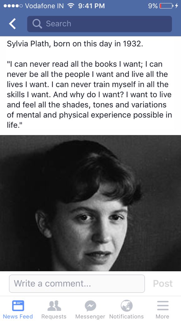 Absolutely love her writing. Happy Birthday Sylvia Plath. 