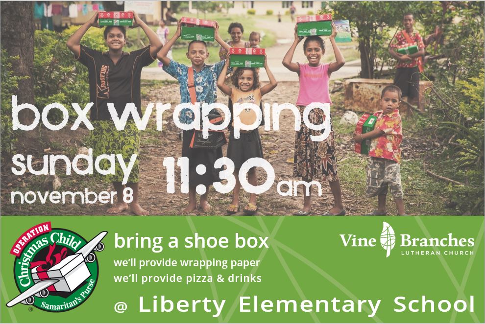 Vine_BranchesLC's tweet photo. Operation Christmas Child box wrapping! #vbchurch #ipackedashoebox https://t.co/cNGlJ4jR84