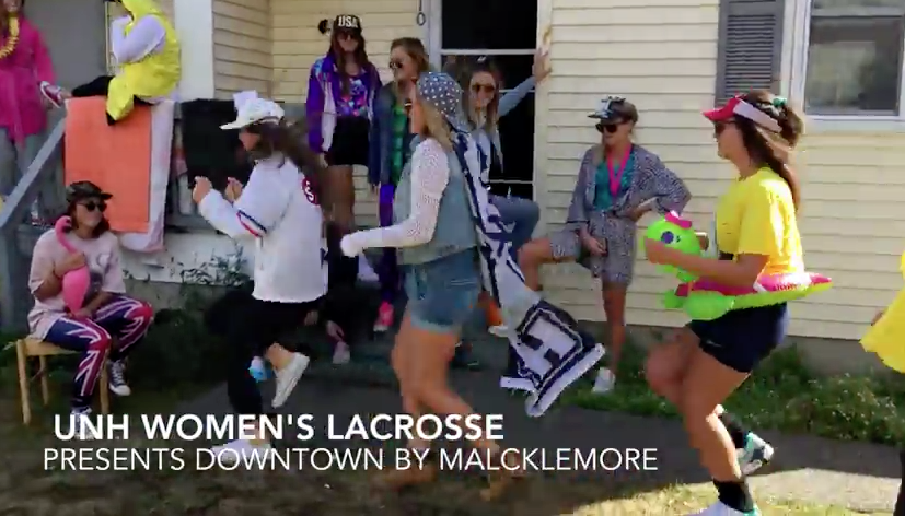 AmericaEast's tweet photo. Go "Downtown" with @UNHWomensLax! 

@macklemore &amp; @RyanLewis have nothing on the Wildcats ➡ https://t.co/FCdS7umt2T https://t.co/5UWlu441Gy