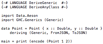 GabriellaG439's tweet photo. TIL that `ghc-7.10.2` now supports the `DeriveAnyClass` extension, which further simplifies generic programming: https://t.co/HFpHEk1OEM