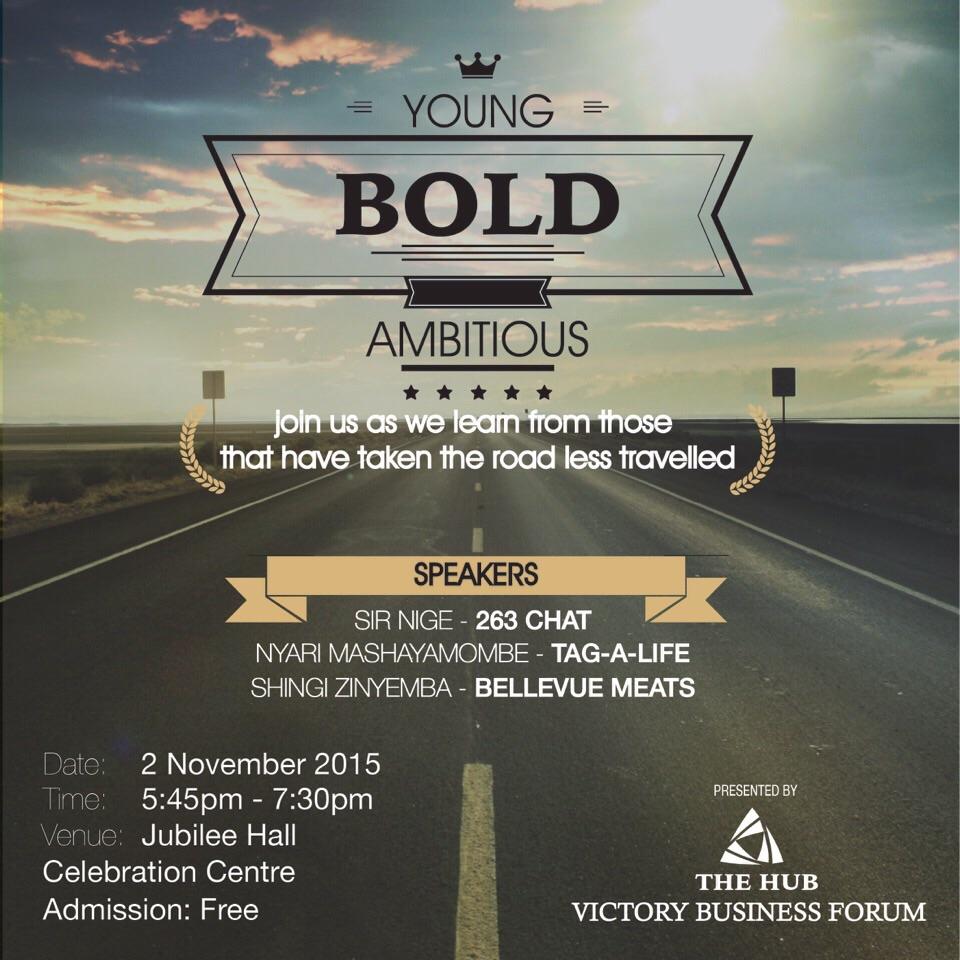 #YoungBoldAmbitious continues this Monday with <a href="/SirNige/">Nigel Mugamu 🇿🇼</a>, Nyaradzo of <a href="/tagalife/">Tag a Life Int(TaLI)</a> and <a href="/ShingiZinyemba/">Shingi Zinyemba</a> of Bellevue Meats