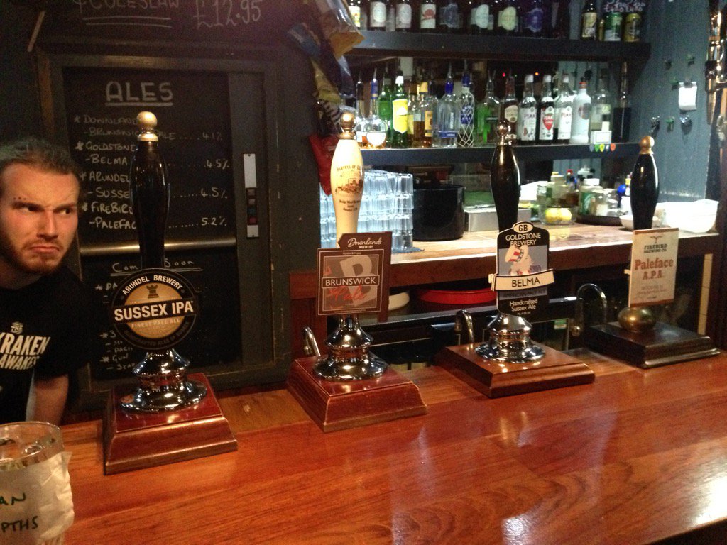 Brunswickpub's tweet photo. Cask ales on this evening...
@ArundelBrewery @DLBrewery @Goldstonebrew @FirebirdBrewing 
Marc LOVES it!! #cask #ale https://t.co/oXdAWgJJnR