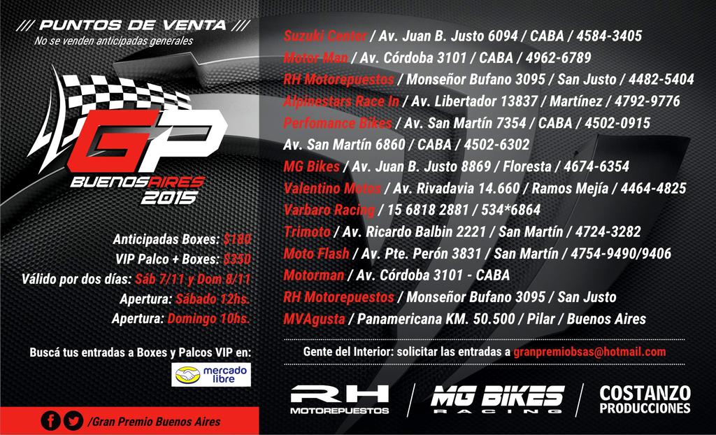 Compra tus entradas para el GP Buenos Aires ! @MOTOSTV <a href="/Diegopierluigi/">Diego Pierluigi</a> <a href="/NexoSportMnes/">Fundación Nexo Sport</a> @RevistaMoto100 <a href="/MoreaGustavo/">Gustavo Morea</a>