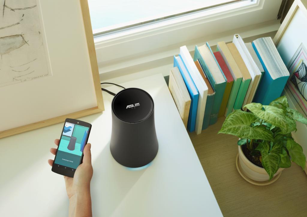 Google's tweet photo. Meet the new router from ASUS, the second member of our #OnHub family: https://t.co/p80Ml8bkMD https://t.co/y6E2U3GriY