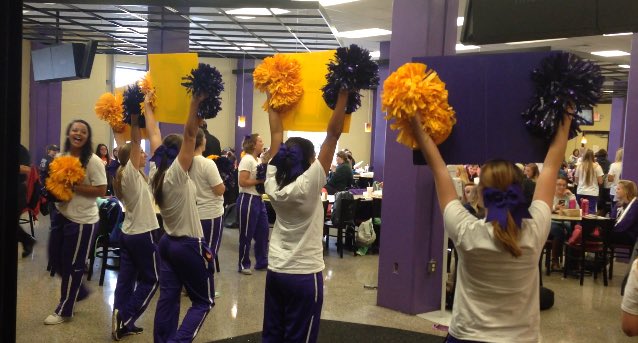 TTU_SpiritSquad's tweet photo. We had a great time today pumping up the UC for Purple Palooza! See you tonight Eags! #gotech https://t.co/Eesn3bUNVd