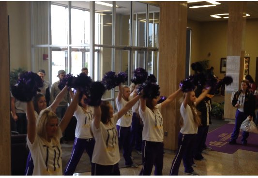 TTU_SpiritSquad's tweet photo. We had a great time today pumping up the UC for Purple Palooza! See you tonight Eags! #gotech https://t.co/Eesn3bUNVd