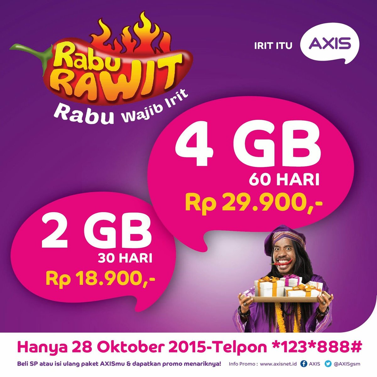 BnBpro1005's tweet photo. RABU RAWIT is BACK!Rabuwajibirit
HANYA berlaku di tanggal 28 Oktober 2015 @CirebonOne @Haryoto_mobile
#IRITITUAXIS https://t.co/dMLZhko0DL