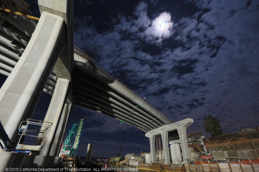 Caltrans Photographer William Hall gets a unique view of US101 Petalulma River construction. goo.gl/tVbYQO