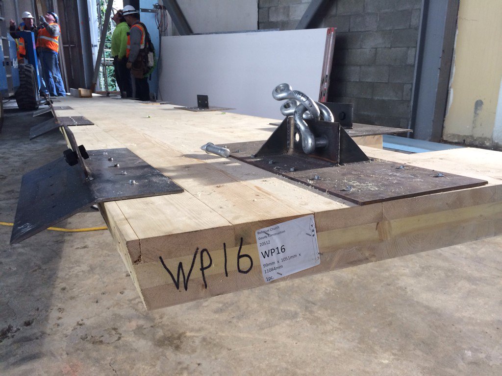 atelierjones's tweet photo. getting excited to see the first #CLTChurch folded plate panel go up in a few minutes for BFCC...staging now! https://t.co/P4Yd5dEYtN
