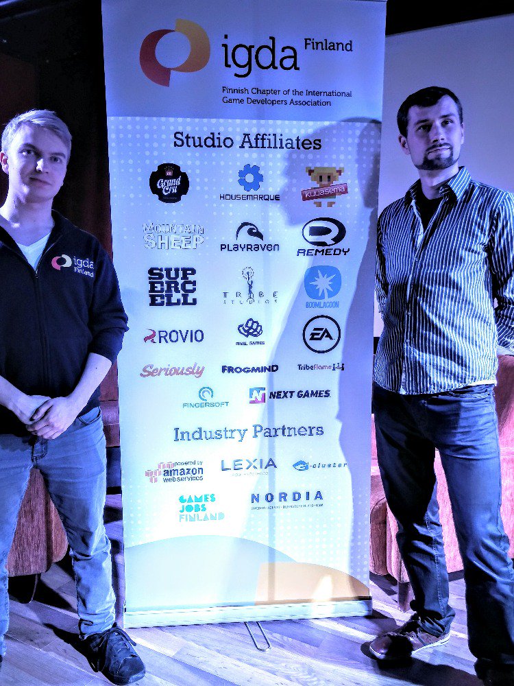 Let's celebrate #kajaaniscene launches! @AapoLehikoinen + <a href="/t_teittinen/">Tatu Teittinen</a> presented <a href="/Hopping_Penguin/">Hopping Penguin</a> and <a href="/AncestoryGame/">Ancestory</a>