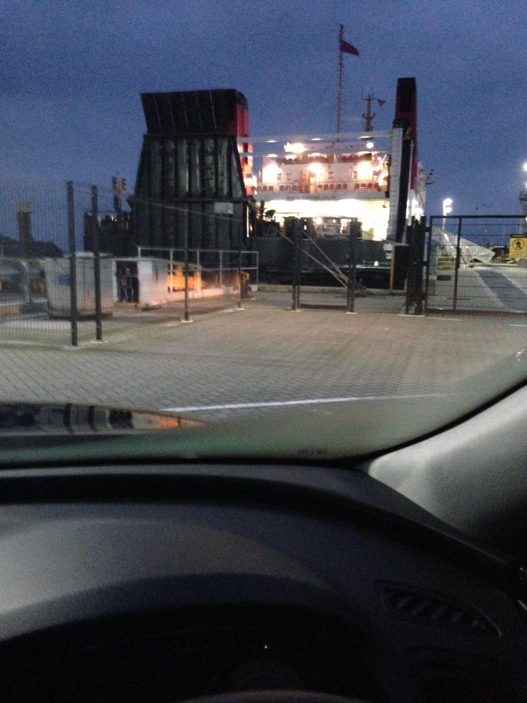 AstroOutreach's tweet photo. Waiting to get on the big ferry back to the mainland. What an adventure we've had! ETA Glasgow at 11.30pm! https://t.co/hsC9NESA5O