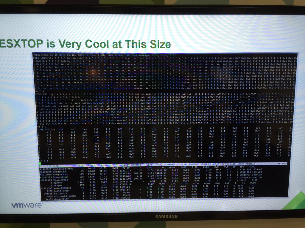vmMarkA's tweet image. RT @Michael_Corey: 480 vCpus in action esxtop @VMware @ibm @hp  &amp;lt;- #Scale #PerfRocks
