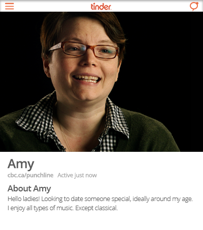 nanametcalfe's tweet photo. โ@CBCPunchline: Meet Amy. https://t.co/eo5sJ3SDYb @nanametcalfe @danielstolfi @amy_clarke #truedates https://t.co/os5H5ydasvโ MEET ME!