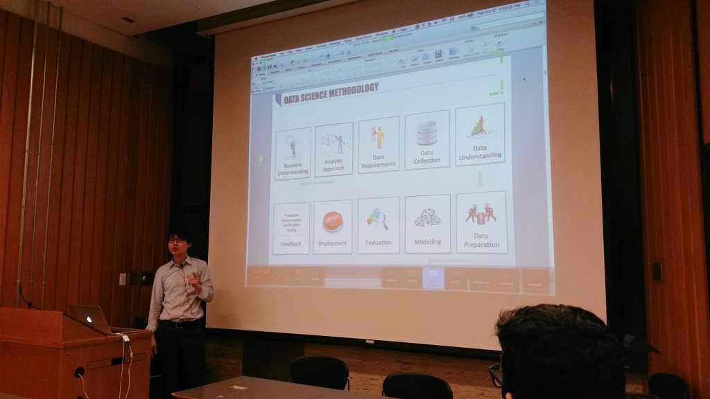 JasonKaFung's tweet photo. Polong @BigDataU giving us an overview of data science terminology.  #datascience #IBMAnalytics #bringbackthepizza https://t.co/PRZOFlnoWn