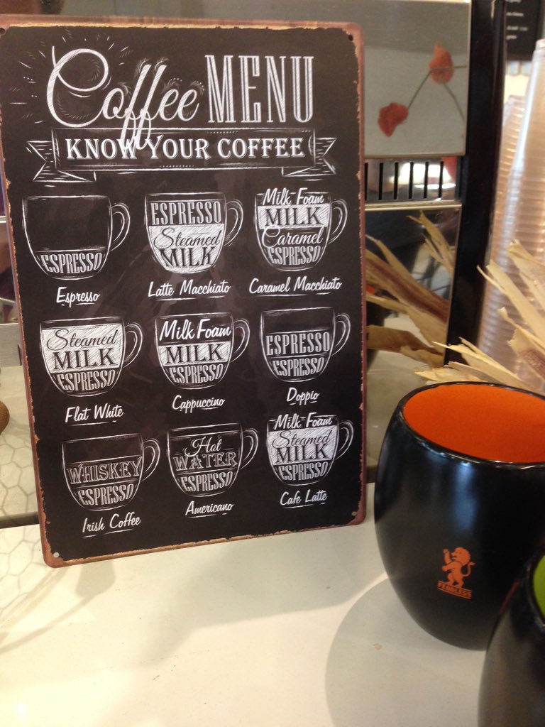 floatrock's tweet photo. Every coffee shop should #visualize their menus (w beautiful typography!) https://t.co/xOkevY2oos
