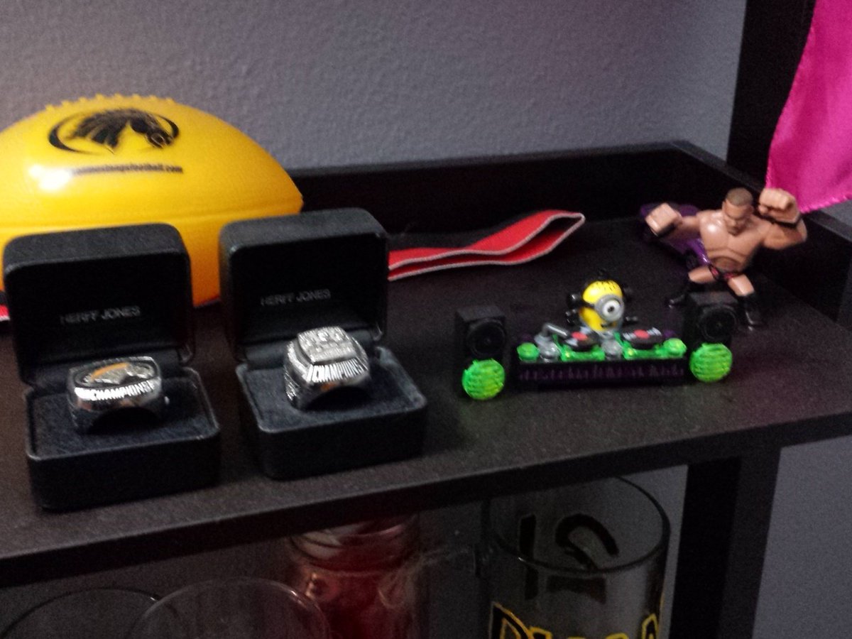asch41's tweet photo. My toy shelf @Rizzo515 contributed to. I have #mustang rings little @RandyOrton and #DJCyclops https://t.co/TDJW2Vt2JN