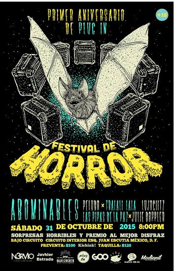 indierocks's tweet photo. Celebra el #FestivalDelHorror junto con el primer aniversario de @quieroplugin. Congrats! https://t.co/x11RzbDxic https://t.co/KcxdDtC0jQ