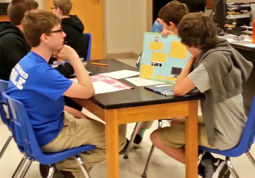 Eastside_PLTW's tweet photo. Quest team peer presentations today - awesome job! Lesson 1.1.3 #STEM #PLTW_KY #PLTWMidwest https://t.co/HyDq3nSATL