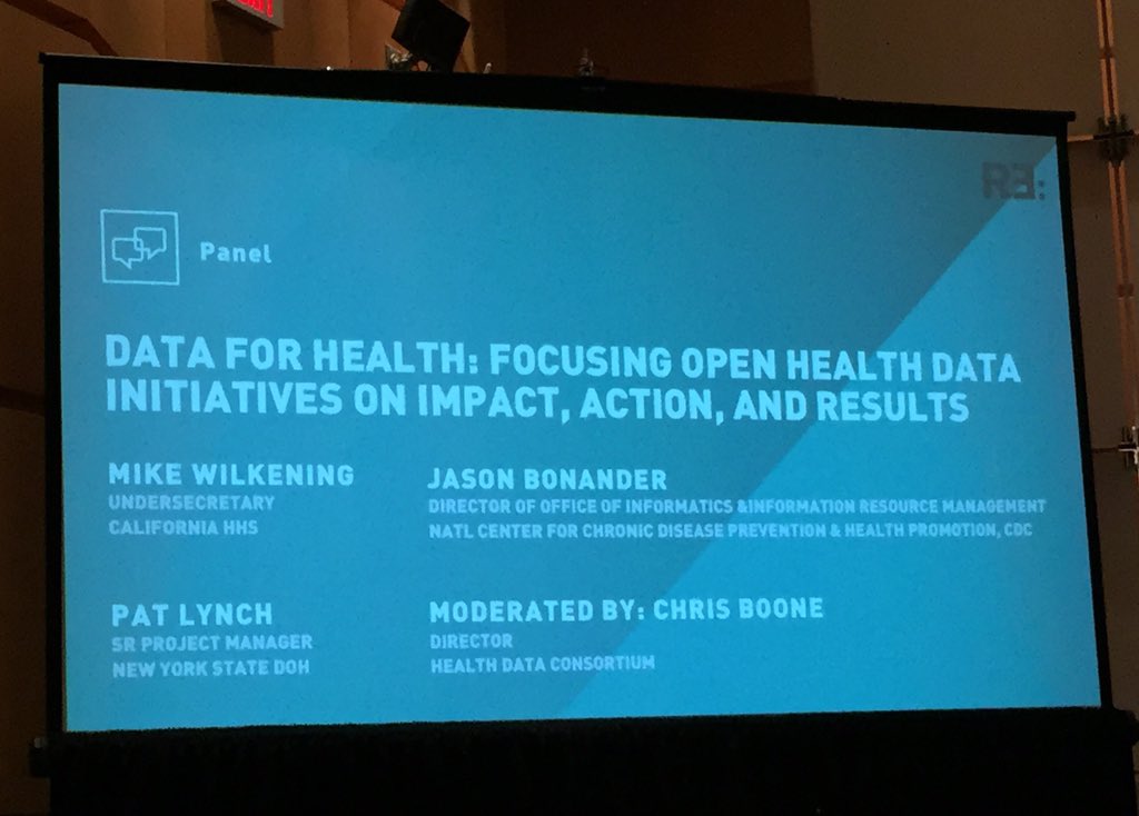 dportnoy's tweet photo. Panel on open #HealthData at #Socrata conference: CA state, NY state, @CDCgov, @hdconsortium https://t.co/m6hA6NxYKG