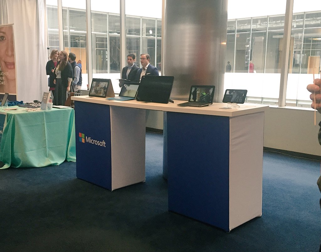 marybees's tweet photo. Microsoft is happy to b here at #2XinTech Don't be shy &amp; check out our device bar in the back! @GCTech https://t.co/7OnuNV5m7g