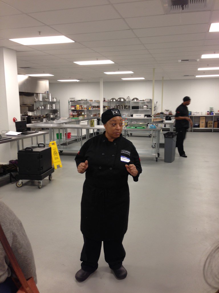 Chef Theresa F., 1st graduate of LA Kitchen and now lead chef.