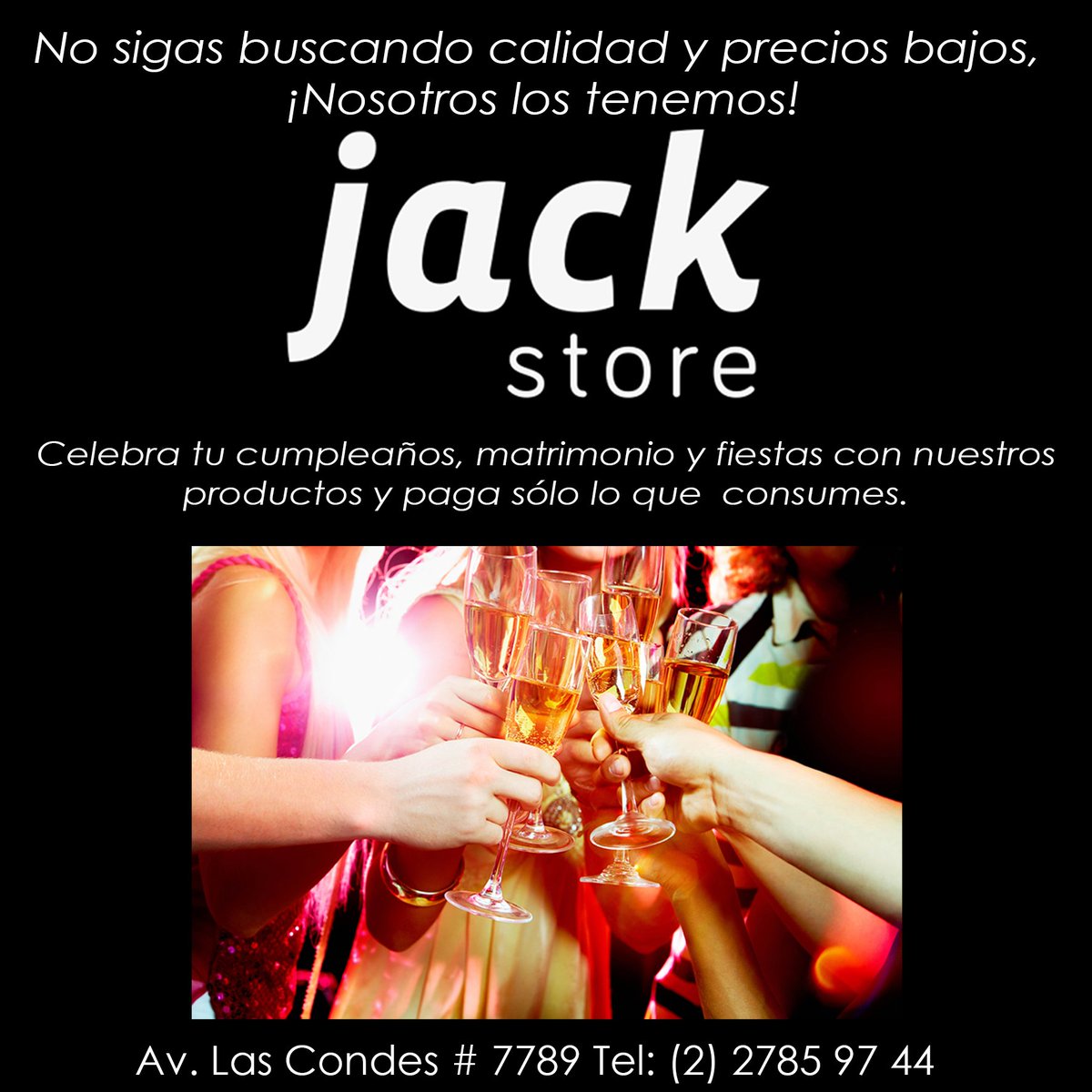 jackstorechile's tweet photo. Celebra tus fiestas con nuestros productos y paga sòlo lo que consumes. Ven a #JackStore, Av. Las Condes 7789. https://t.co/qpt6PQ7dM4