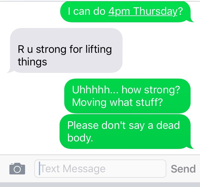Arbitral's tweet photo. For the record, I would totally move a dead body for you. #filthyclean https://t.co/P5VeOGHlEh
