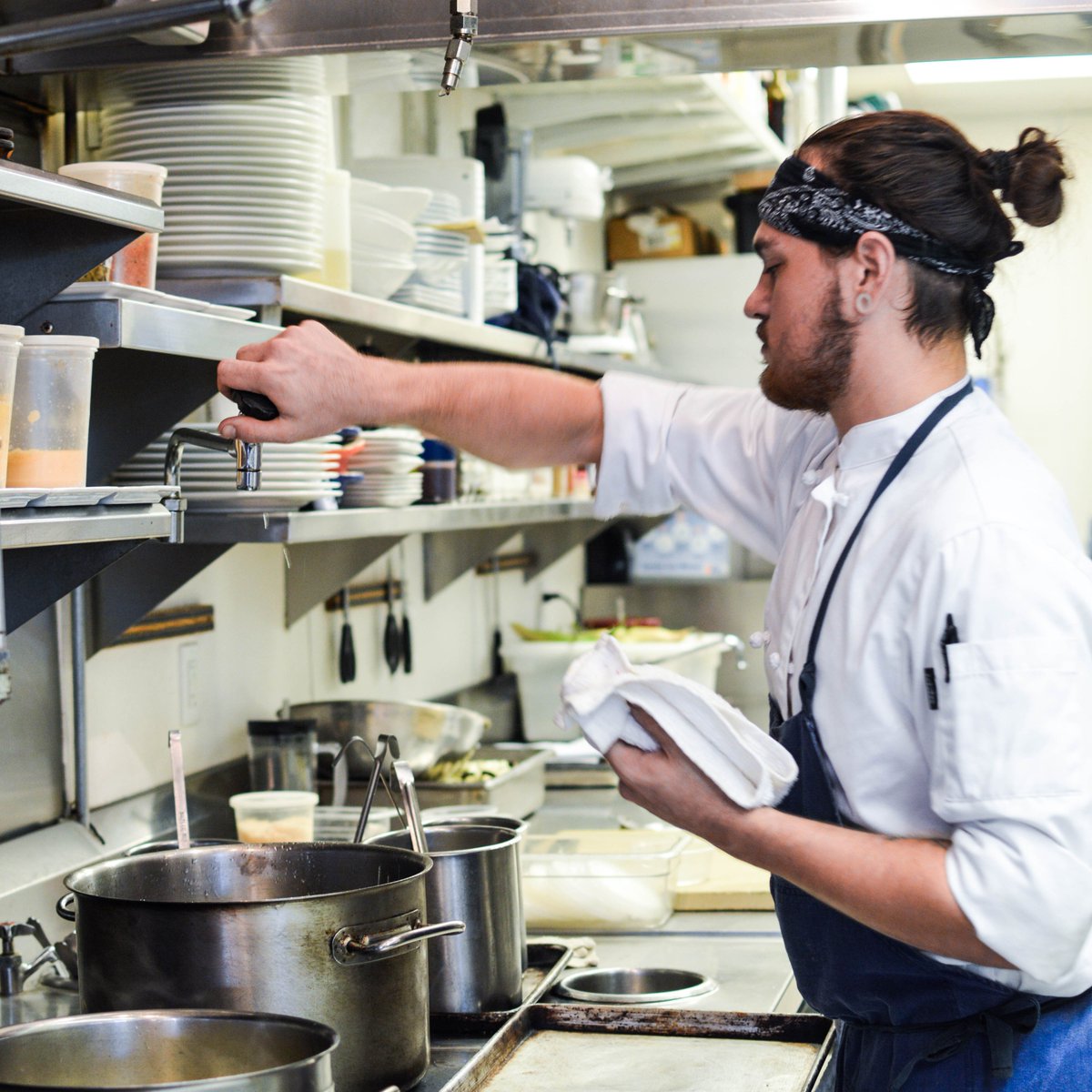ChefBinkley's tweet photo. Hard at work at #CafeBink! https://t.co/30AJKwkzu7