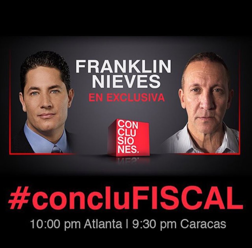 soyfdelrincon's tweet photo. Esta noche mi entrevista exclusiva con el exfiscal #FranklinNieves 10pmMiami 9:30pmVZLA 8pmGuate 9pmMX-COL #RT https://t.co/7REWBnzETi