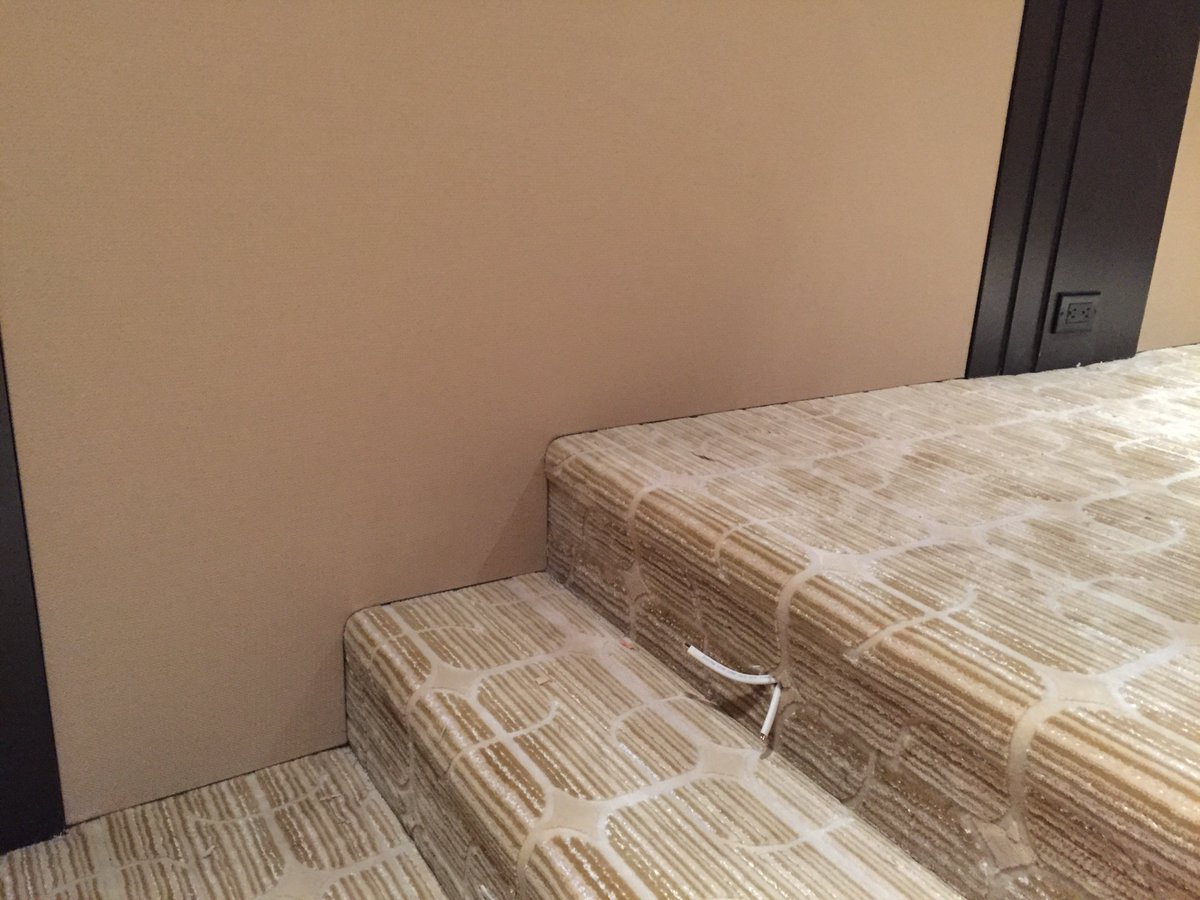 Acoustic_Panel's tweet image. Perfected techniques in this Southampton Home Theater. Acoustics / Fabric install by Acoustic Finishes #hometheater