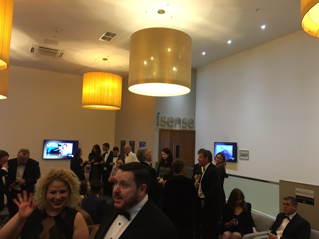 jules_mahon's tweet photo. Lots of Bond fans here tonight #Bollinger007 #SPECTRE https://t.co/MDhKBfG21q