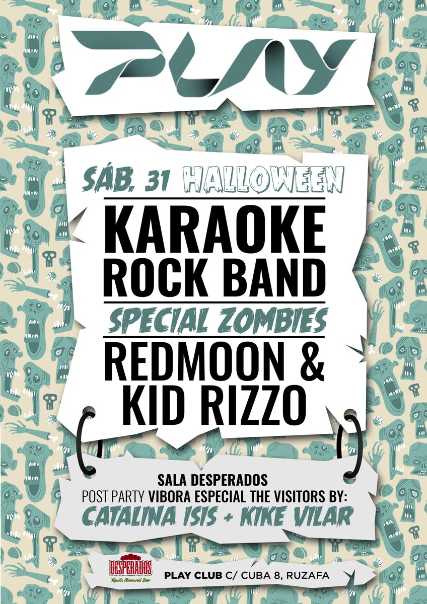 Viernes con "La Naranja Mecánica" y sábado junto a los zombies. Se presenta bien Halloween... #Ruzafa #Valencia