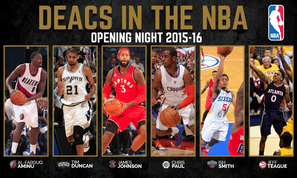 DemonDeacons's tweet photo. Six @TieDyeNation Alumni on NBA Opening Night Rosters. 

STORY: https://t.co/rDa2FwFHNq https://t.co/E89KMfjfYh