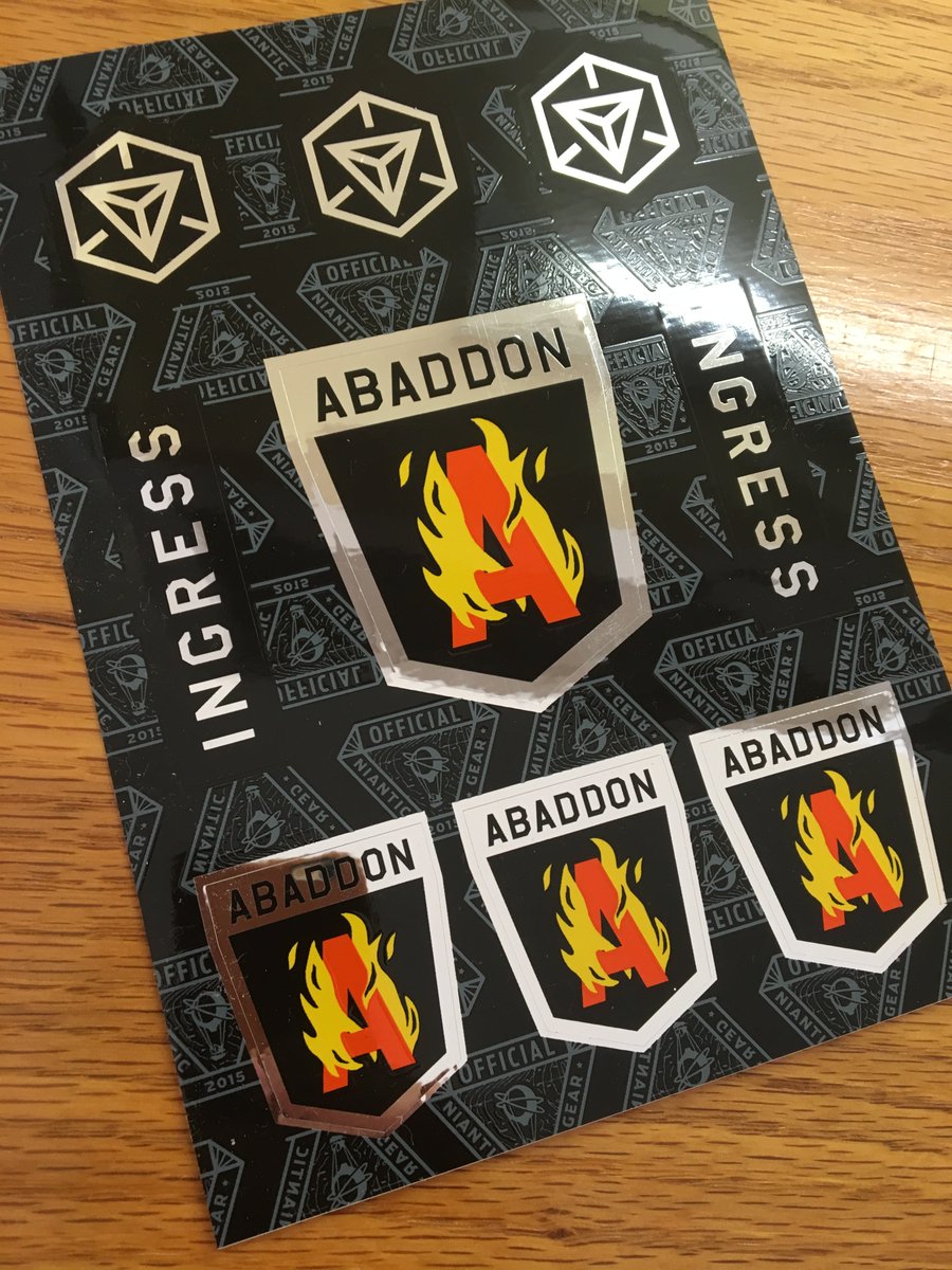 ingress's tweet photo. #Abaddon kit spoiler alert: Rare and Very Rare kits include these awesome stickers! https://t.co/qSRHSy9aFU