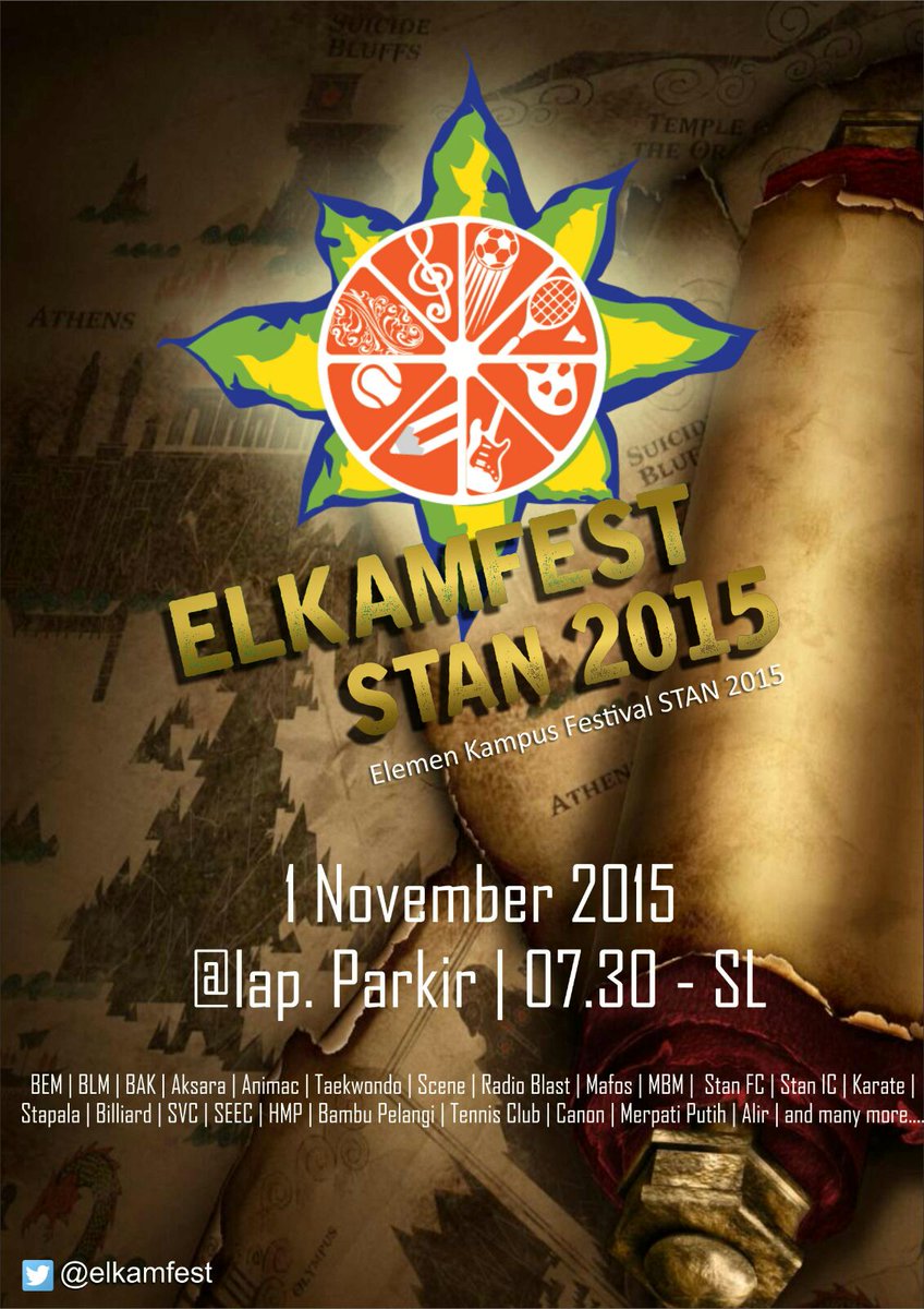 bempknstan's tweet photo. Jangan lupa utk berpartisipasi di Elkamfest 2015, 1 November mulai pkl 07.30 di Lap Parkir
Info : @ElkamFest https://t.co/D6jxwslWXL