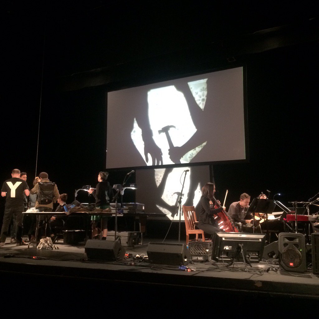 Tech rehearsal for tonight's <a href="/PopUpMag/">Pop-Up Magazine</a> show in Chicago... Get tickets! popupmagazine.com