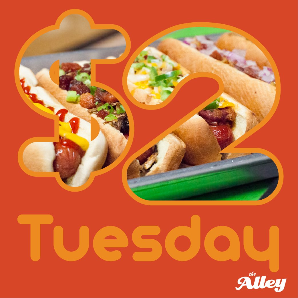 TheAlleyChas's tweet photo. Where else in Charleston can you get $2 hot dogs, $2 classic cans, &amp; $2 bowling (after 9pm)? Happy $2 Tuesday! https://t.co/n3e3EvrJSp