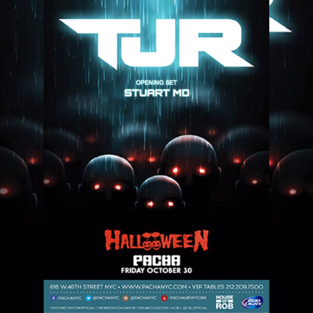 stuartmdmusic's tweet image. Just in! OPENING FOR @TJR at @PachaNYC this Friday! #EDM #SpookyBeats #NYC #houseofrob #housemusic