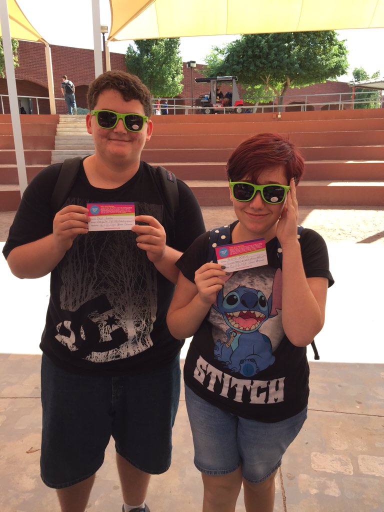 OwnUpArizona's tweet photo. We are having a blast at Red Mountain High School today! @mpsaz #TakeThePledge https://t.co/N2EXLawnsU