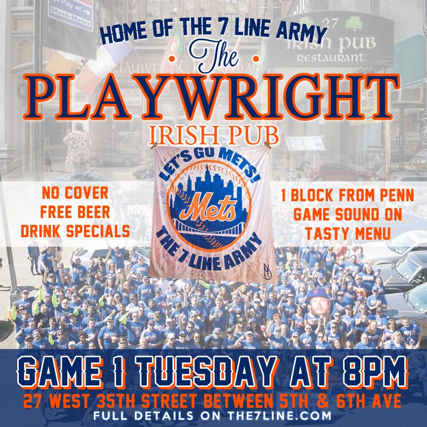 The7Line's tweet photo. 2 hours until the FREE BEER starts. You headed to @playwright35th? SEE YA SOON! #Mets https://t.co/ndoXEjlBVO https://t.co/X65LCURBSz