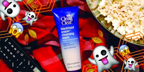 cleanandclear's tweet photo. Scary movies, your BFF & the Blackhead Eraser® Cleansing Mask makes for a pretty spook-tacular night! #girlssentials https://t.co/oVRHsWnBnu