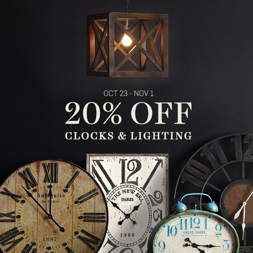 Urban Barn On Twitter Enjoy 20 Off Clocks Lighting Until
