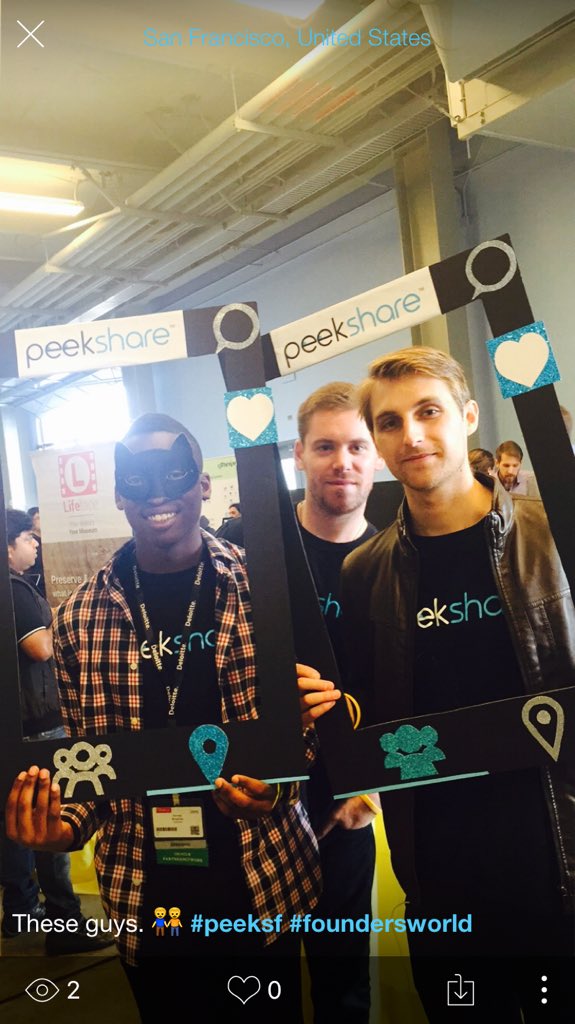 peekshareapp's tweet photo. Having a great time at @Fundable50 #FounderWorld! Find us in the mobile section, we'll take your peek! #peeksf https://t.co/PAtV1jiPke