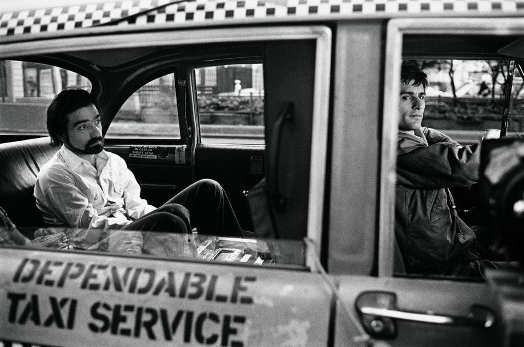 CCinephilia's tweet photo. Scorsese &amp; De Niro on the set of TAXI DRIVER in 1975 by Steve Schapiro. For more: https://t.co/3VGs3I5hMs https://t.co/2eywtF1Y0U