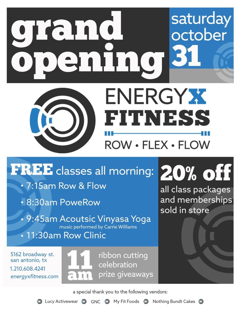 fearlesslyfierc's tweet photo. Check out #SanAntonio first rowing studio this weekend at the Grand Opening of @EnergyxFitness in #AlamoHeights https://t.co/XDxW8t5DzE