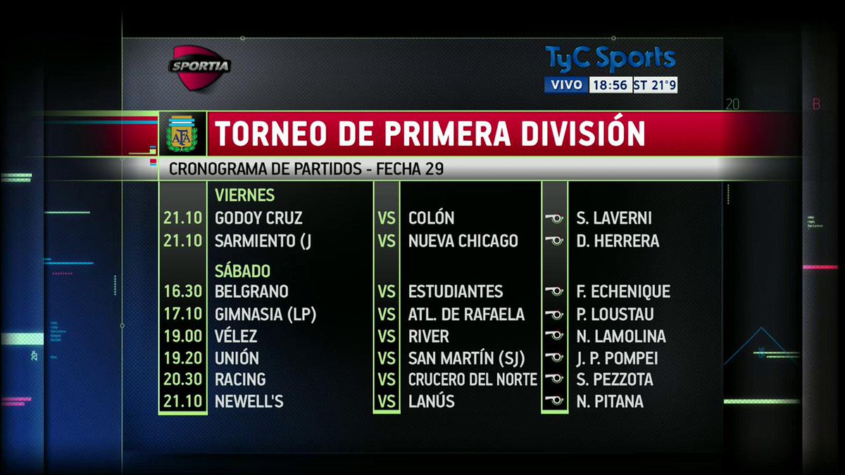 Sportia's tweet photo. Así se jugará la 29° fecha del campeonato https://t.co/pz0gx81vnG